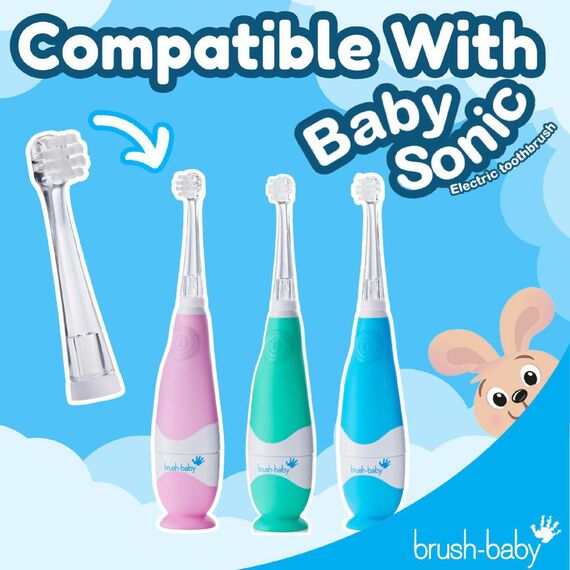 Brush-Baby BabySonic Electric Toothbrush Replacement Brush Heads Pack of 2 for 0–18 Months, 6 image