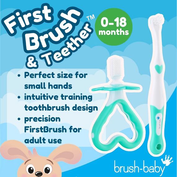 Brush-Baby FirstBrush & First Teether Set for Babies 0–18 Months, 4 image