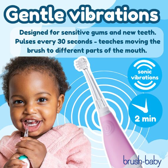 Brush-Baby BabySonic Electric Toothbrush 0–3 Years, Color: pink, 4 image