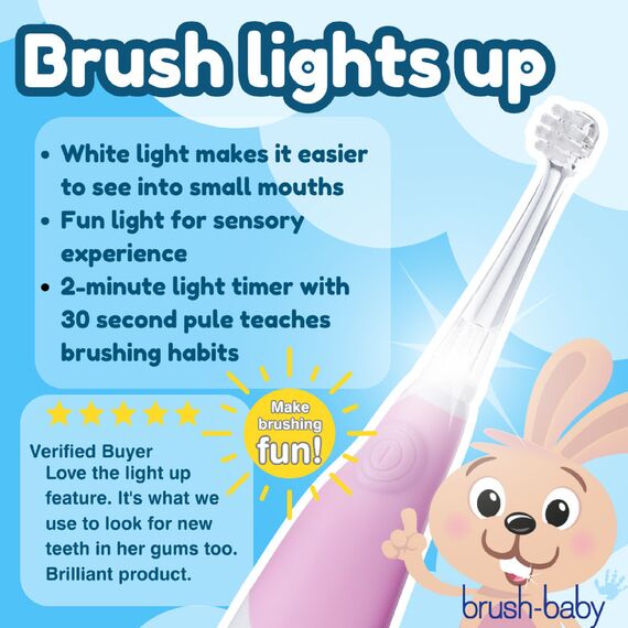 Brush-Baby BabySonic Electric Toothbrush 0–3 Years, Color: pink, 5 image