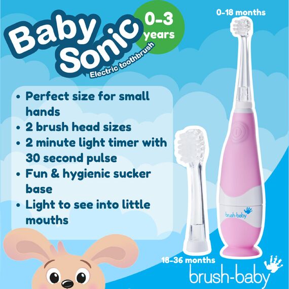 Brush-Baby BabySonic Electric Toothbrush 0–3 Years, Color: pink, 7 image
