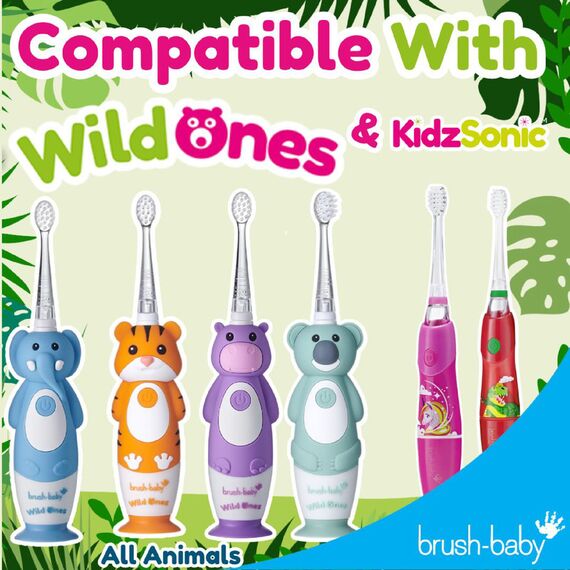 Brush-Baby WildOnes Replacement Brush Heads Pack of 4 for 0–10 Years, 6 image