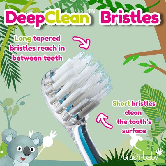 Brush-Baby WildOnes Rechargeable Electric Toothbrush for Kids 0–10 Years, Color: Green, 5 image