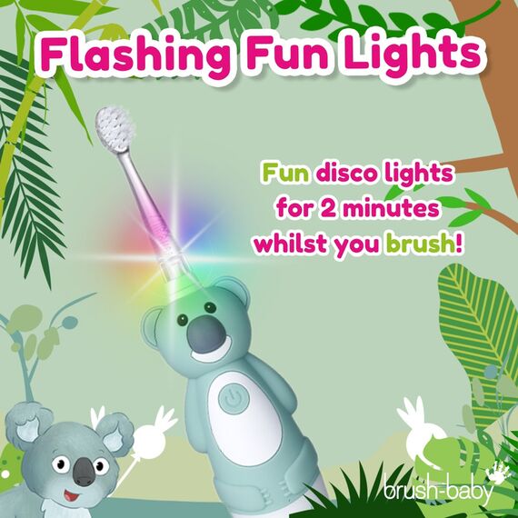 Brush-Baby WildOnes Rechargeable Electric Toothbrush for Kids 0–10 Years, Color: Green, 8 image