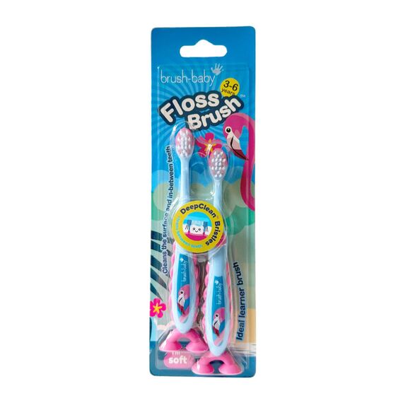 Brush-Baby FlossBrush Toothbrush for Kids 3–6 Years - Multicolor, 3 image
