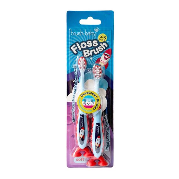 Brush-Baby FlossBrush Toothbrush for Kids 3–6 Years - Multicolor, 5 image