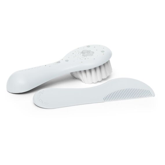 Suavinex Baby Care Daily Grooming Essential Gift Set of 6 Contains Finger Toothbrush, Comb, Nail Clippers, Scissors & Brush 0+Month, Color: Blue, 4 image