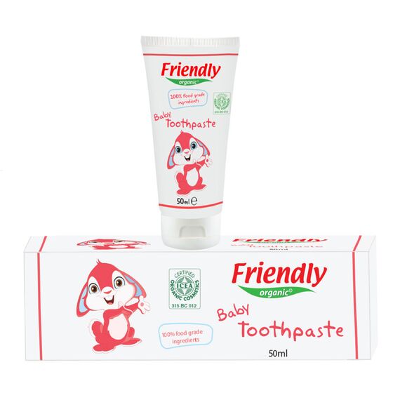 Friendly Organic 50ml Baby Toothpaste 100% Food Grade - Raspberry, 3 image