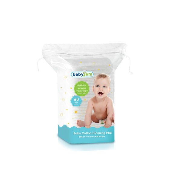Babyjem 60-Piece Cotton Cleaning Pad for Babies 0 Months+ - White, 2 image
