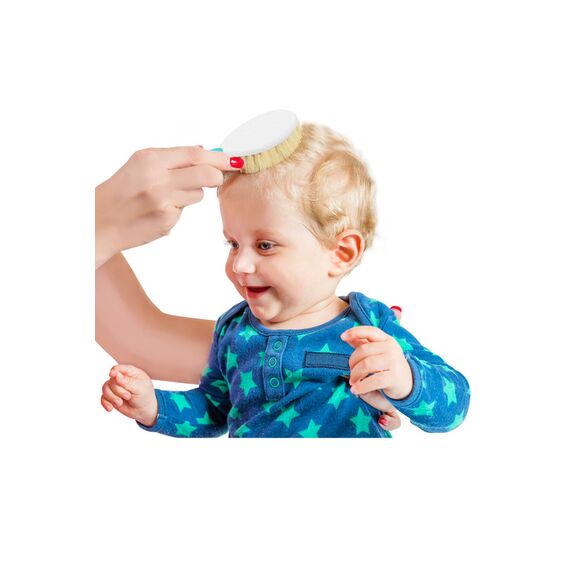 Babyjem 2-Piece Brush & Comb Set with Natural Bristle for Babies 0 Months+, Color: Blue, 3 image