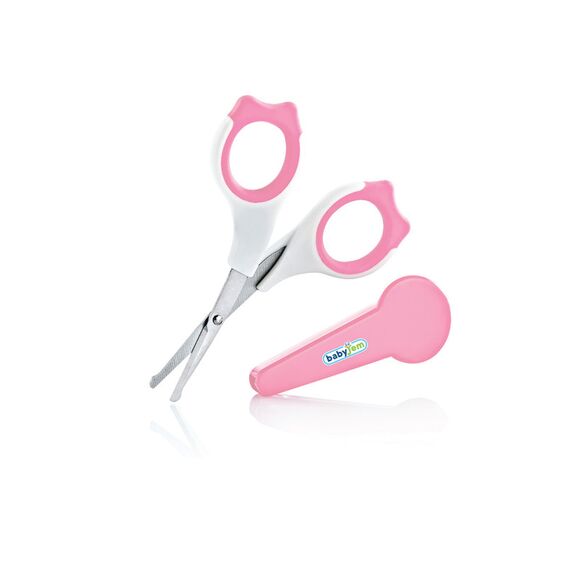 Babyjem 2-Piece Nail Scissors with Case Set for Babies 0 Months+, Color: pink