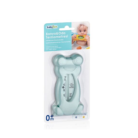 Babyjem Frog Bath & Room Thermometer for Babies 0 Months+, Color: Turquoise, 3 image