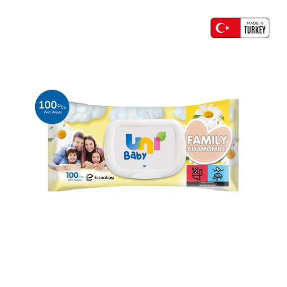 Uni Baby Family Wet Wipes Chamomile 100 pcs