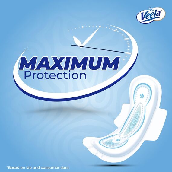 Veela Cushion Soft Maxi Pads for Women Heavy Flow Feminine Hygiene Pads Long 10 Count, 5 image