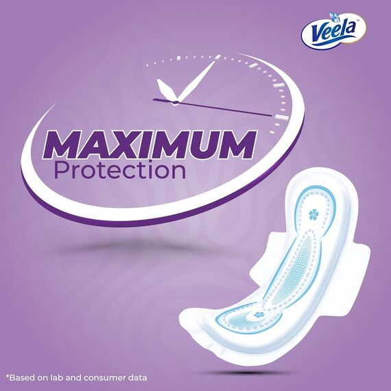 Veela Cushion Soft Maxi Pads for Women Heavy Flow Feminine Hygiene Pads Overnight 8 Count, 4 image