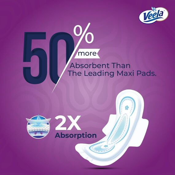 Veela Cushion Soft Ultra Thin Pads for Women Heavy Flow Feminine Hygiene Pads Long 7 Count, 6 image