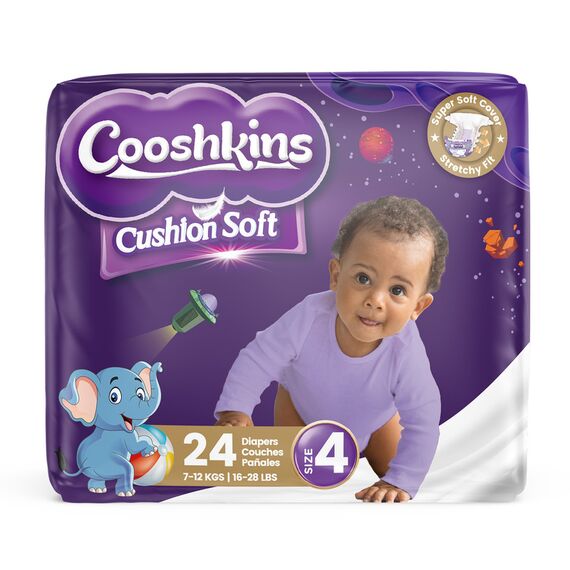 Cushion Soft Baby Diapers Size 4 24 Count Super Soft Cover Stretchy Fit Leak Guard Quick Absorb Core Hypoallergenic for 7–12 kg 16–28 lbs Babies