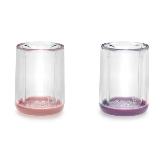 Melii Double Walled Bear Plastic Cup 145 ml 2 Pcs, Color: Purple & Pink, 3 image