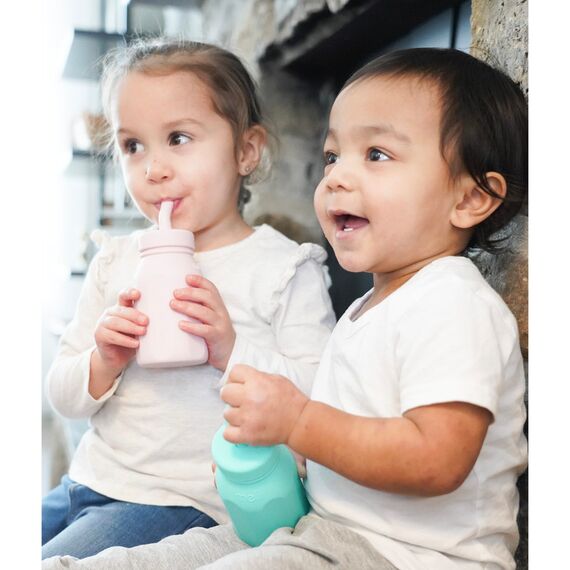 Melii Silicone Water Bottle with Straw 230 ml, Color: pink, 5 image