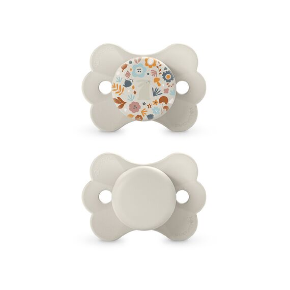 Suavinex SX Pro Ultra Soft Butterfly Shape Baby Pacifier for Babies 0-6 months with Silicone Nipple Physiological Teat Safe for Baby Pack of 2, Color: Beige