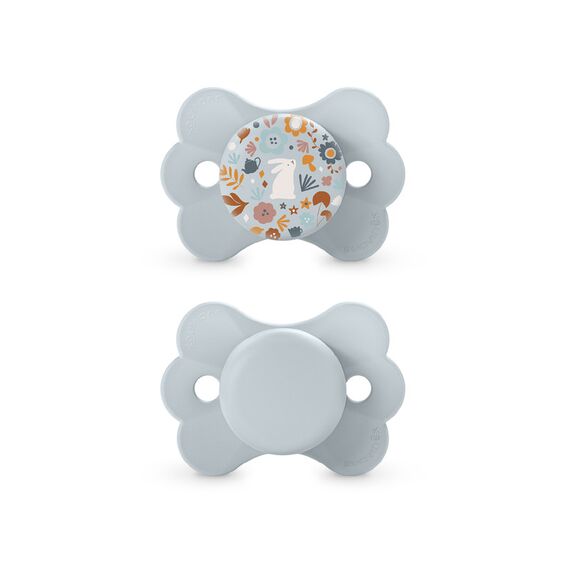Suavinex SX Pro Ultra Soft Butterfly Shape Baby Pacifier for Babies 0-6 months with Silicone Nipple Physiological Teat Safe for Baby Pack of 2, Color: Blue