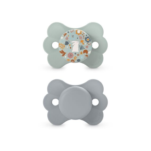 Suavinex SX Pro Ultra Soft Butterfly Shape Baby Pacifier for Babies 6-18 months with Silicone Nipple Physiological Teat Safe for Baby Pack of 2, Color: Green