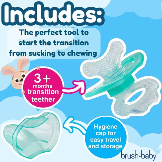 Brush-Baby FrontEase Teether for Babies 3+ Months - Teal, 4 image