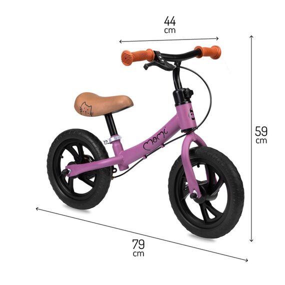 MoMi Breki Balance Bike with Brake 12 Inch, Color: Purple, 2 image