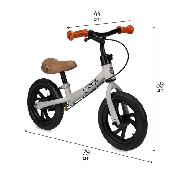 MoMi Breki Balance Bike with Brake 12 Inch, Color: Grey, 2 image