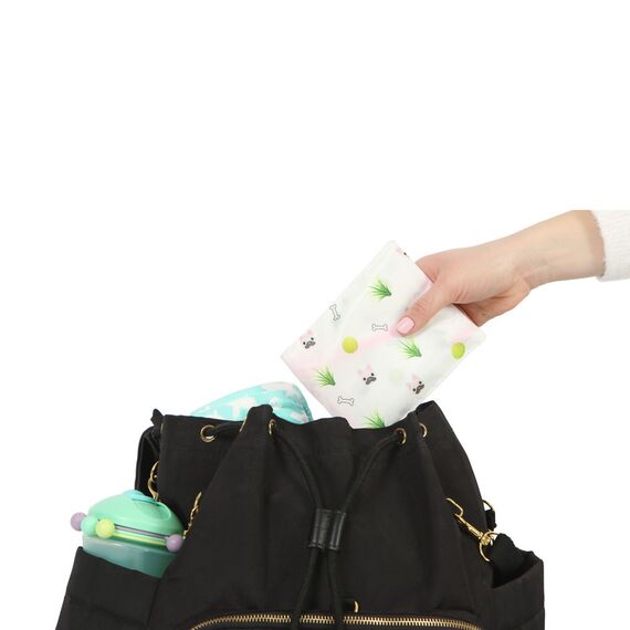Melii Fold Up Bib with Scoop 2 Pcs, Color: White & Pink, 4 image