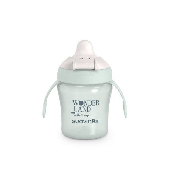 Suavinex Baby Training Cup with Rigid Spout & Removable Handles Spill-proof Ergonomic Shape Designed for Small Hands 6M+ 200ml Green, 3 image