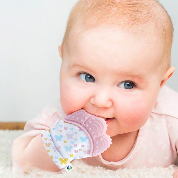 Babyjem Baby Teething Glove Butterfly 3+ Months, Color: pink, 6 image