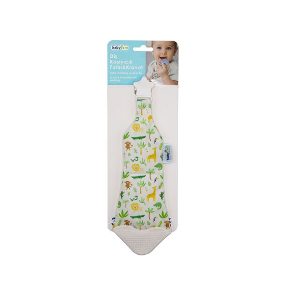 Babyjem Baby Teething Scarf & Tie 3+ Months, Color: Beige, 2 image
