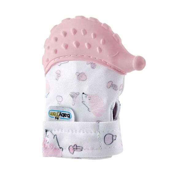 BabyJem Baby Teething Gloves Hedgehog, Color: pink