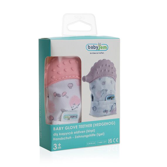 BabyJem Baby Teething Gloves Hedgehog, Color: pink, 7 image