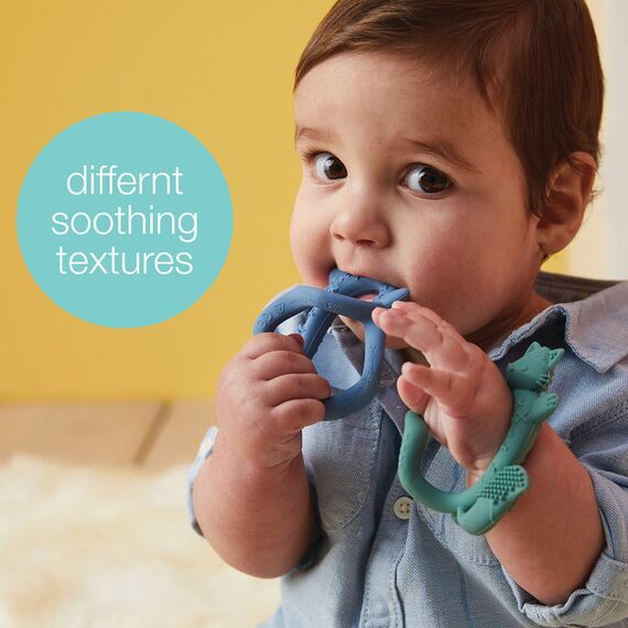 b.box Wrist Teether Soft Silicone Teething Toy 3m+, Color: Sage, 3 image