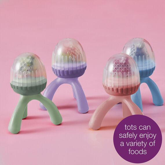 b.box Silicone Fresh Food Feeder with Tripod Design and Cap, Color: Purple, 4 image