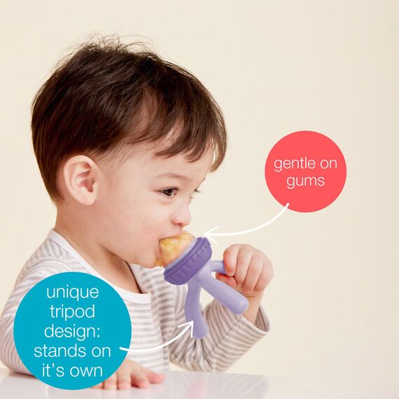 b.box Silicone Fresh Food Feeder with Tripod Design and Cap, Color: Purple, 5 image