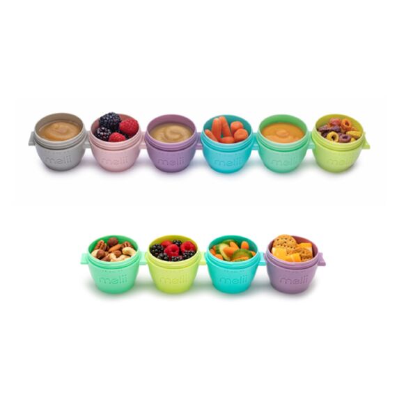 Melii Snap & Go Pods Baby Food Storage Container 10 pcs (2oz x 6 pcs & 4oz x 4 pcs), 3 image