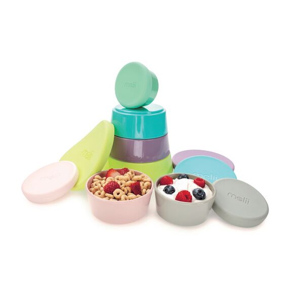 Melii Stacking & Nesting Food Containers with Silicone Lids 6 pcs, 4 image