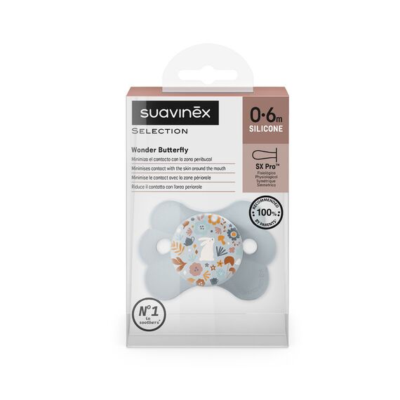 Suavinex SX Pro Ultra Soft Butterfly Pacifier 0–6 Months, Color: Sage, 3 image