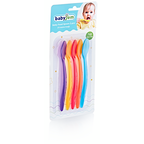 Babyjem Transparent Cup Spoon Set 5 Pieces 4+ Months - Multicolor, 3 image