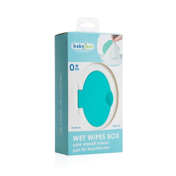 Babyjem Wet Towel Box, Color: Turquise & White, 8 image