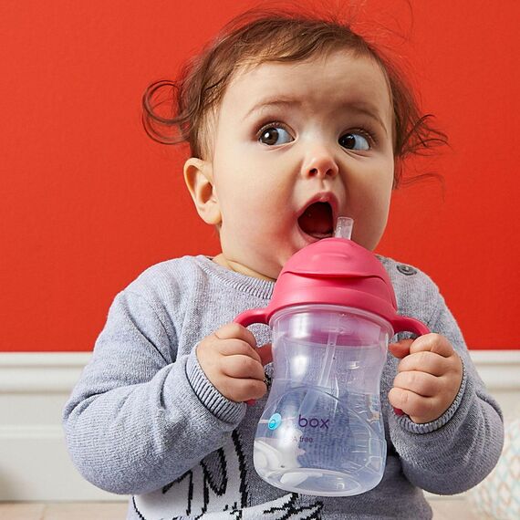 b.box Sippy Cup | Drink from Any Angle | Fliptop, Weighted Straw, Leak Proof & Easy Grip | From 6m+ | 240ml, Color: Green, 6 image