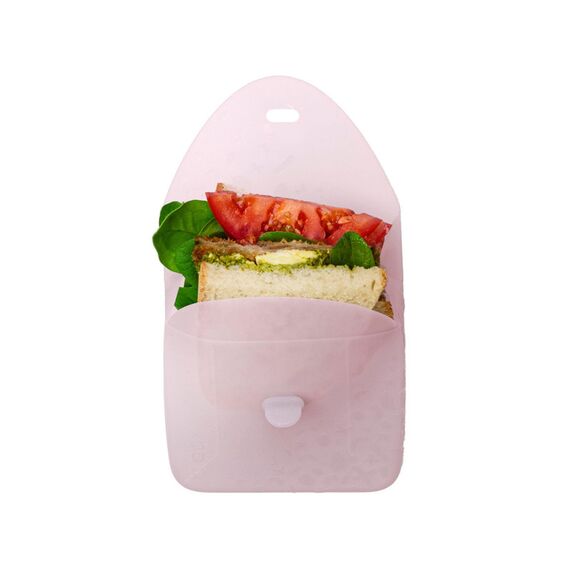 b.box Silicone Lunch Pocket Reusable Silicone Sandwich Pouch, Color: Berry