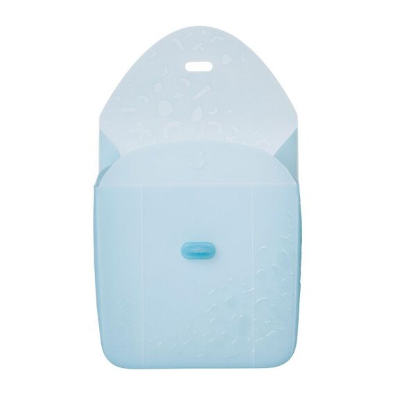 b.box Silicone Lunch Pocket Reusable Silicone Sandwich Pouch, Color: Ocean