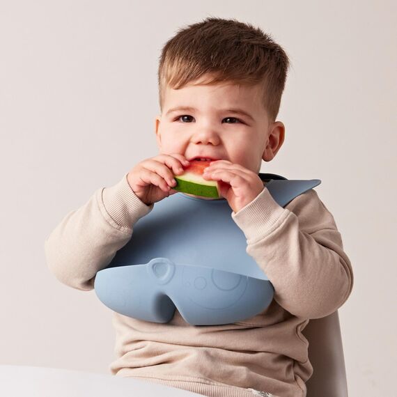 B.Box Silicone Bib with Stay Open Catcher, Color: Blush, 6 image
