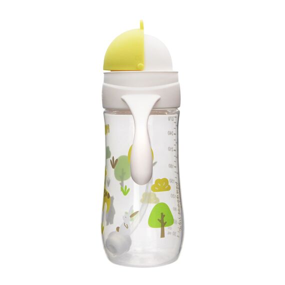 Farlin Grow With Colors PP Wide Neck Drinking Cup with Handle 270ml 6M+ Sliding Lid, Color: yellow, 3 image