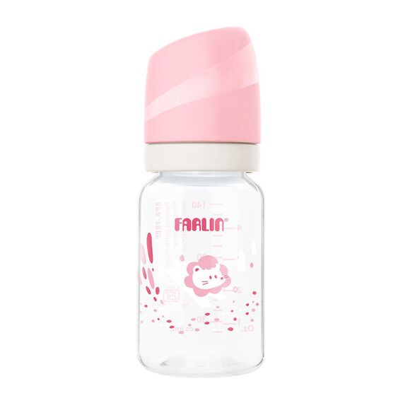 Farlin Grow With Colors PP Standard Neck Bottle Feeding 140ml 0M+, Color: pink