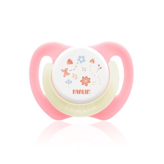 Farlin Chu Chu Cherry Pacifier with Luminous Ring 6M+, Color: pink